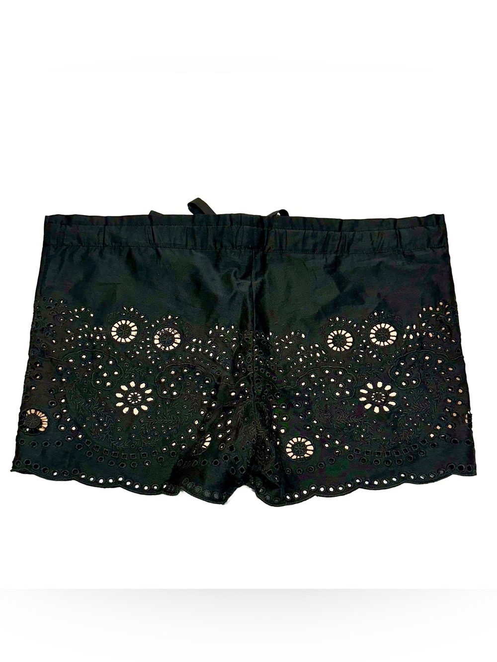 BCBG BCBGMAXAZRIA Pash Black Eyelet Embroidered Shorts Boho Resortwear